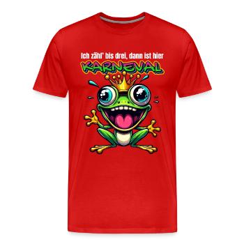 Carnaval Grenouille Grenouille Prince Cologne Alaaf Drôle - T-shirt bio Premium Homme - rouge - Devant - Damien (186cm)