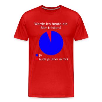 Bier Biertrinker Wochenende Ausgehen Party lustig - Männer Premium Bio T-Shirt - Rot - Vorne - Damien (186cm)