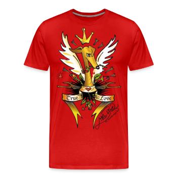 true love! - Men's Premium Organic T-Shirt - red - Front - Damien (186cm)