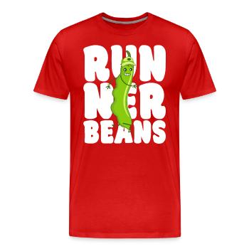 Funny Scarlet Runner Bean Cool Runner Beans Gift - Men's Premium Organic T-Shirt - red - Front - Damien (186cm)