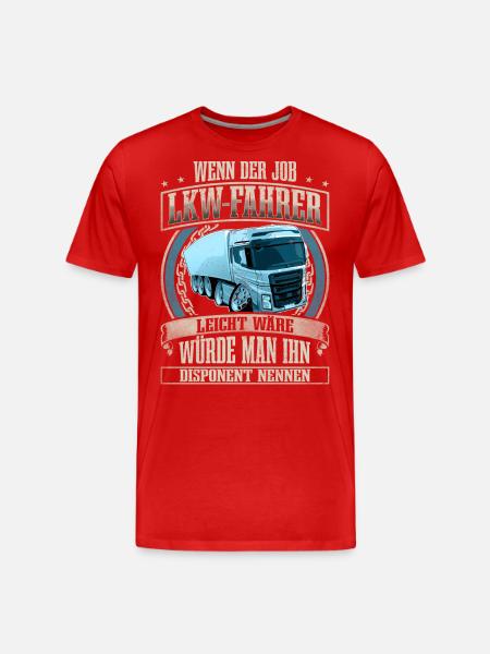 LKW Fahrer - Männer Premium Bio T-Shirt - Rot
