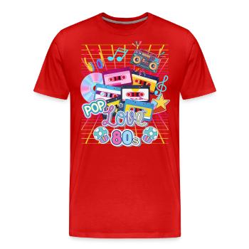 MÉLOMANES DES ANNÉES 1980 - T-shirt bio Premium Homme - rouge - Devant - Damien (186cm)