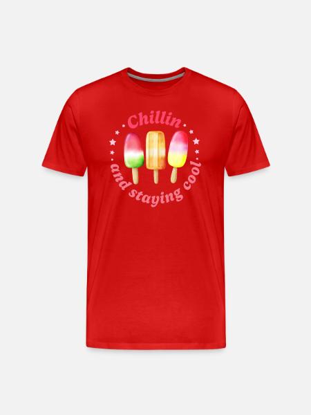 Chill Ice Cream - Männer Premium Bio T-Shirt - Rot