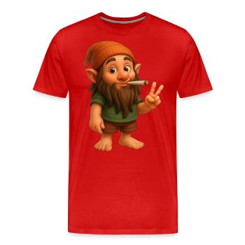Cooler Kifferzwerg - Cannabis - Marijuana - Weed - Männer Premium Bio T-Shirt - Rot - Vorne - Damien (186cm)