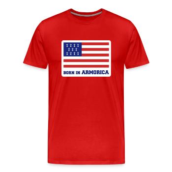 Born In Armorica - T-shirt bio Premium Homme - rouge - Devant - Damien (186cm)