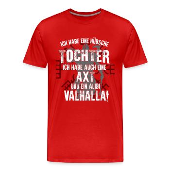 Wikinger - Männer Premium Bio T-Shirt - Rot - Vorne - Damien (186cm)