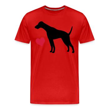 Dobermann - T-shirt bio Premium Homme - rouge - Devant - Damien (186cm)