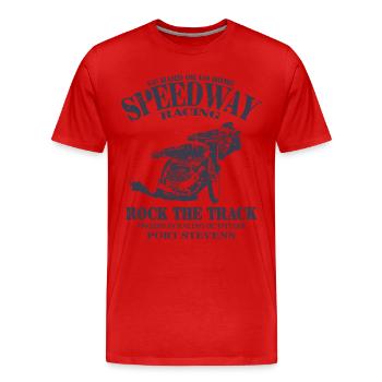Speedway Racing - Men's Premium Organic T-Shirt - red - Front - Damien (186cm)
