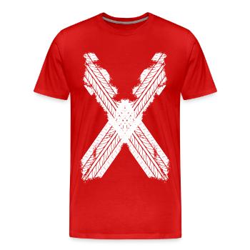 TIRE TRACK - Men's Premium Organic T-Shirt - red - Front - Damien (186cm)