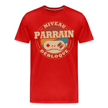 Sponsor level unlock - Men's Premium Organic T-Shirt - red - Front - Damien (186cm)