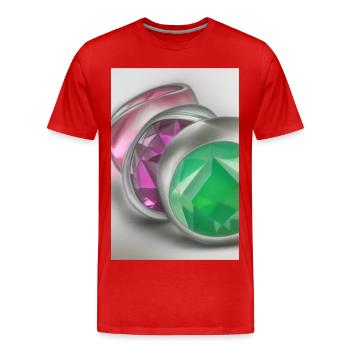 Pierres précieuses - T-shirt bio Premium Homme - rouge - Devant - Damien (186cm)