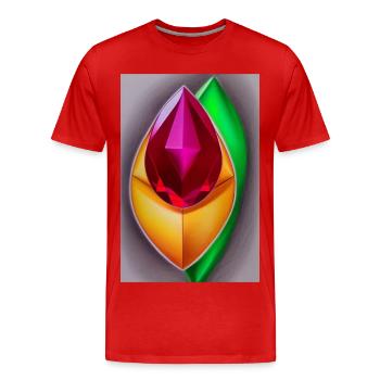 Pierres précieuses - T-shirt bio Premium Homme - rouge - Devant - Damien (186cm)