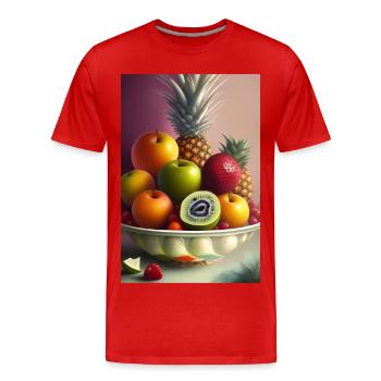 Fruit - T-shirt bio Premium Homme - rouge - Devant - Damien (186cm)