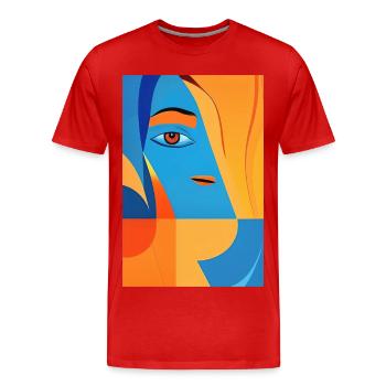 Art abstrait - T-shirt bio Premium Homme - rouge - Devant - Damien (186cm)