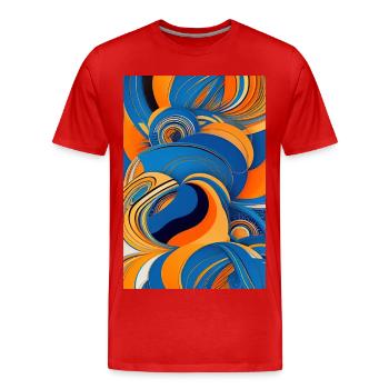 Abstrakte Kunst - Männer Premium Bio T-Shirt - Rot - Vorne - Damien (186cm)