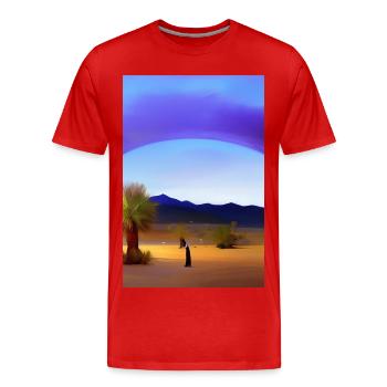 Arabische Wüste - Männer Premium Bio T-Shirt - Rot - Vorne - Damien (186cm)