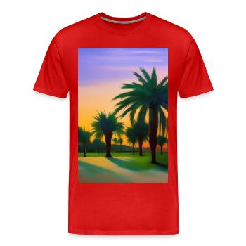 Arabische Wüste - Männer Premium Bio T-Shirt - Rot - Vorne - Damien (186cm)