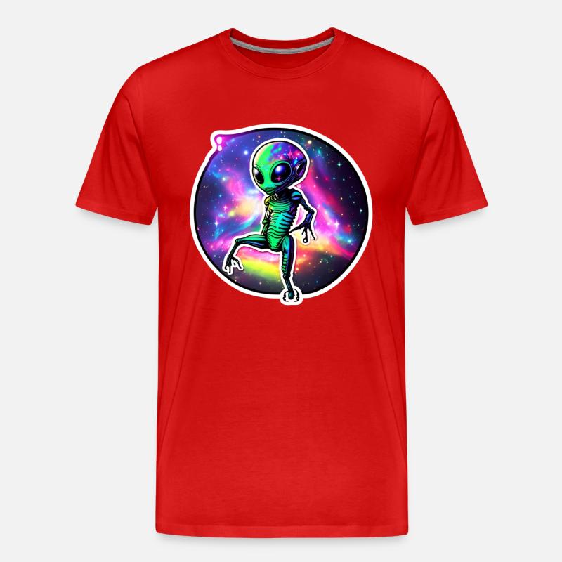 Alien Dance - Männer Premium Bio T-Shirt - Rot