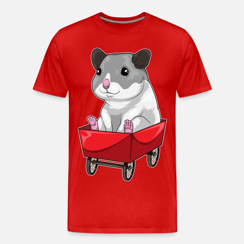 Hamster Schubkarre - Männer Premium Bio T-Shirt - Rot