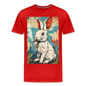 GraffitiHase Zigarette - Männer Premium Bio T-Shirt - Rot - Vorne - Damien (186cm)
