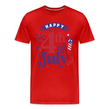 Frohen 4. Juli - Männer Premium Bio T-Shirt - Rot - Vorne - Damien (186cm)