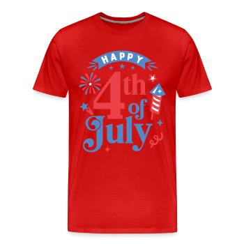 Happy 4th of July - Men's Premium Organic T-Shirt - red - Front - Damien (186cm)