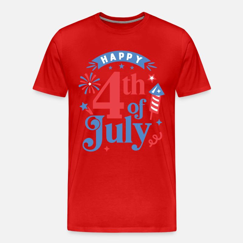 Frohen 4. Juli - Männer Premium Bio T-Shirt - Rot
