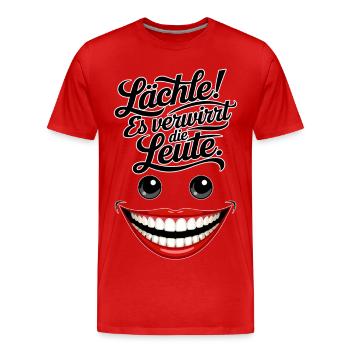 Toujours souriant - T-shirt bio Premium Homme - rouge - Devant - Damien (186cm)