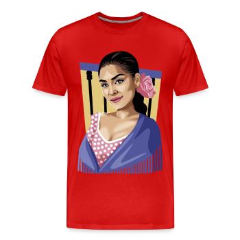Essence andalouse - T-shirt bio Premium Homme - rouge - Devant - Damien (186cm)