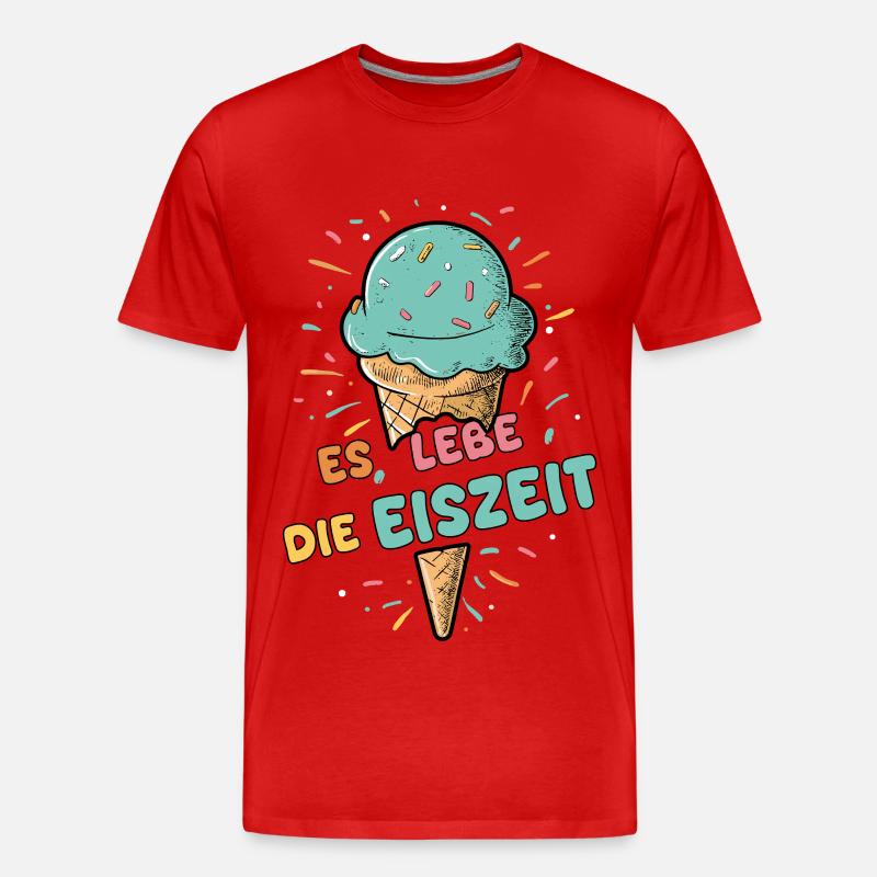 Es lebe die Eiszeit - Eiskugel - Männer Premium Bio T-Shirt - Rot