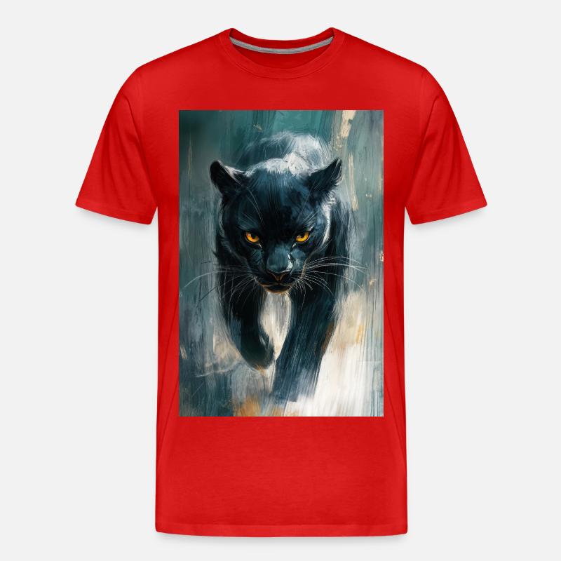 Illustration eines Panthers - Männer Premium Bio T-Shirt - Rot