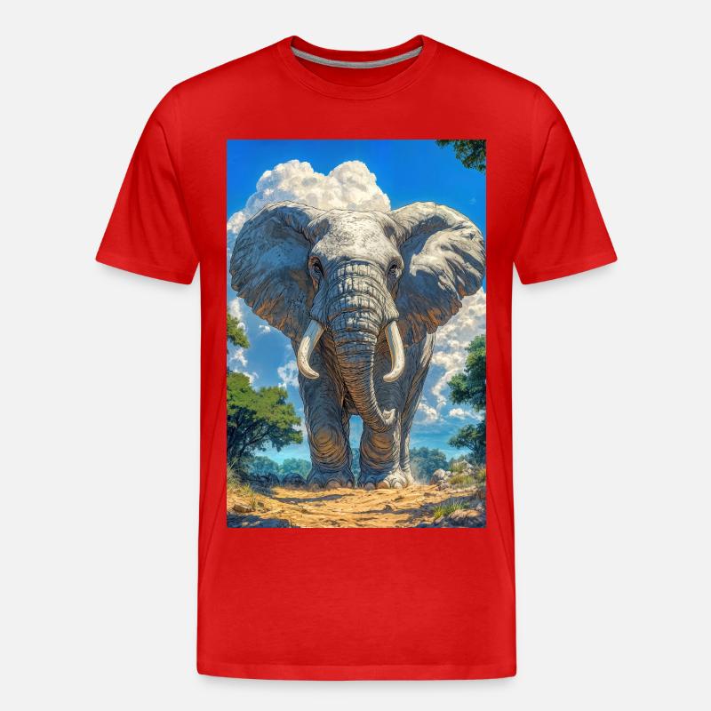 Illustration eines Elefanten - Männer Premium Bio T-Shirt - Rot