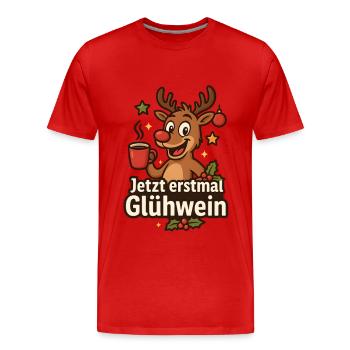 Now mulled wine Christmas - Men's Premium Organic T-Shirt - red - Front - Damien (186cm)