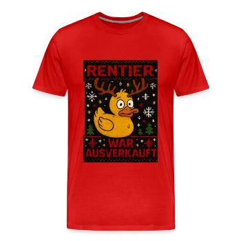 Reindeer was sold out - Men's Premium Organic T-Shirt - red - Front - Damien (186cm)