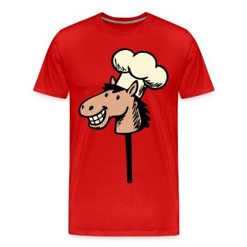 Hobby Horses Hobby Horse Hobby Cook - Men's Premium Organic T-Shirt - red - Front - Damien (186cm)
