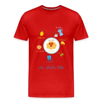 La Dolce Vita - dictionnaire italien - T-shirt bio Premium Homme - rouge - Devant - Damien (186cm)