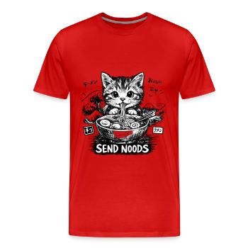 Send Noods Ramen Katze Kanagawa - Männer Premium Bio T-Shirt - Rot - Vorne - Damien (186cm)