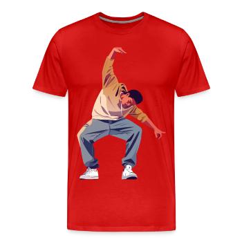 Breakdance Dancer Pose Freestyle Dancing Motif - Men's Premium Organic T-Shirt - red - Front - Damien (186cm)