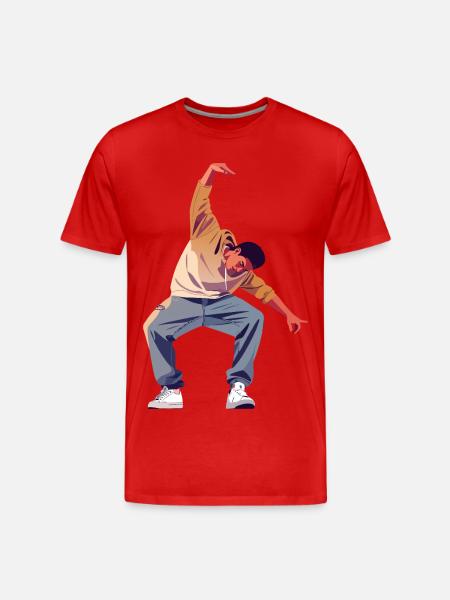 Breakdance Dancer Pose Freestyle Dancing Motif - Men's Premium Organic T-Shirt - red