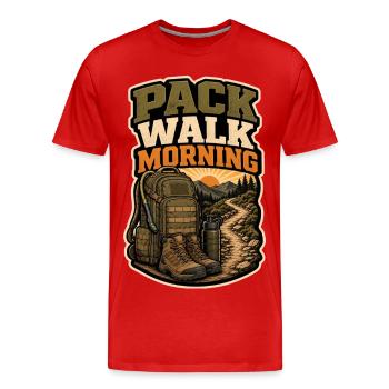 MARCHE EN MEUTE MATIN - T-shirt bio Premium Homme - rouge - Devant - Damien (186cm)