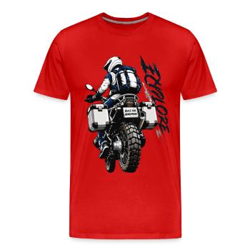 Explorer – Moto d’aventure - T-shirt bio Premium Homme - rouge - Devant - Damien (186cm)