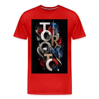 Typographie urbaine de Toronto - T-shirt bio Premium Homme - rouge - Devant - Damien (186cm)