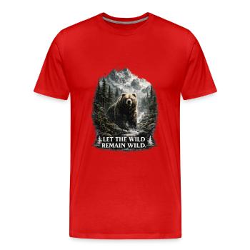 Grizzli – Nature sauvage et conservation de la nature - T-shirt bio Premium Homme - rouge - Devant - Damien (186cm)