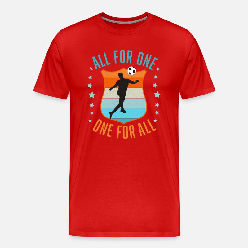 Fußball Teamgeist - Männer Premium Bio T-Shirt - Rot
