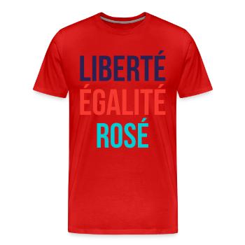 Liberté égalité rosé - T-shirt bio Premium Homme - rouge - Devant - Damien (186cm)