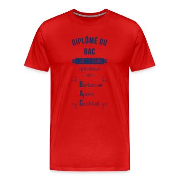 Spécialiste en BAC - T-shirt bio Premium Homme - rouge - Devant - Damien (186cm)