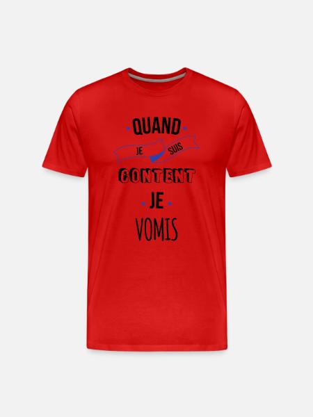 Je vomis - T-shirt bio Premium Homme - rouge