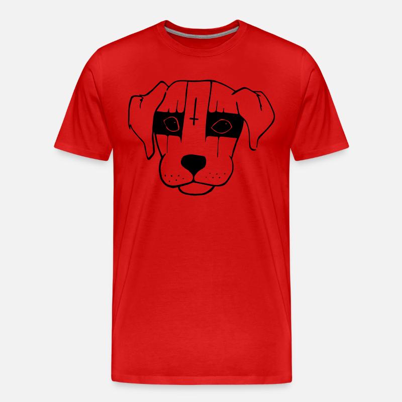 Black Metal Hund - Männer Premium Bio T-Shirt - Rot