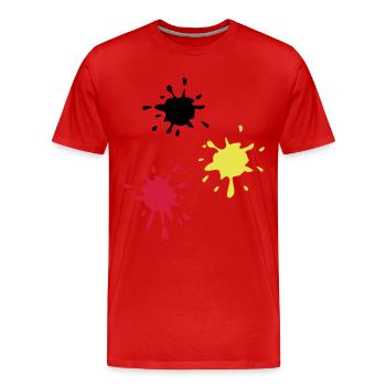 Kunst, Fleck, Paintball - Männer Premium Bio T-Shirt - Rot - Vorne - Damien (186cm)