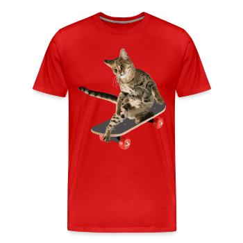 Cat Skateboards skateboards - Men's Premium Organic T-Shirt - red - Front - Damien (186cm)